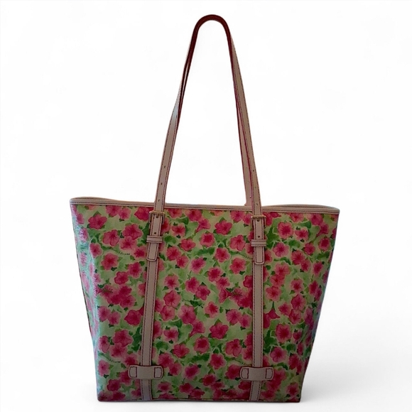 Dooney & Bourke Petunia Floral Coated Canvas Tote Shopper - Picture 4 of 16